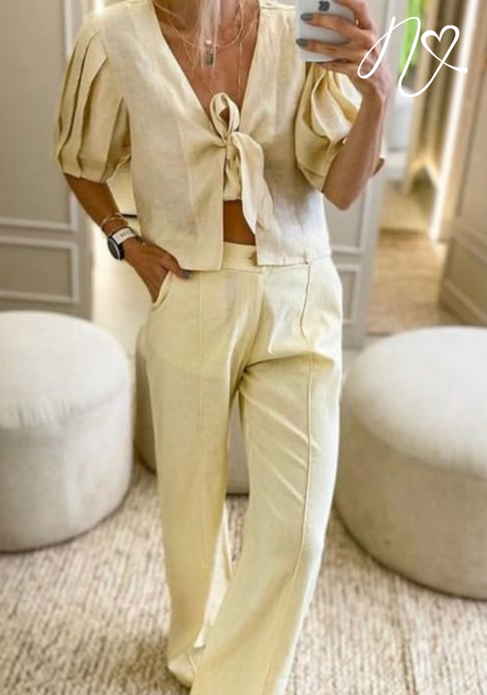 Sets Niccola Novalee NI816 Set pantalon avena