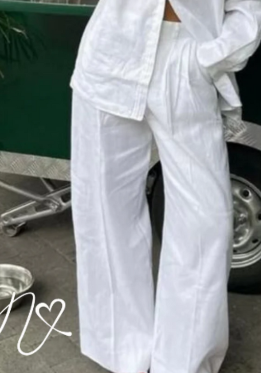 Pantalones Niccola Cayena NI965 Largos elegantes blanco