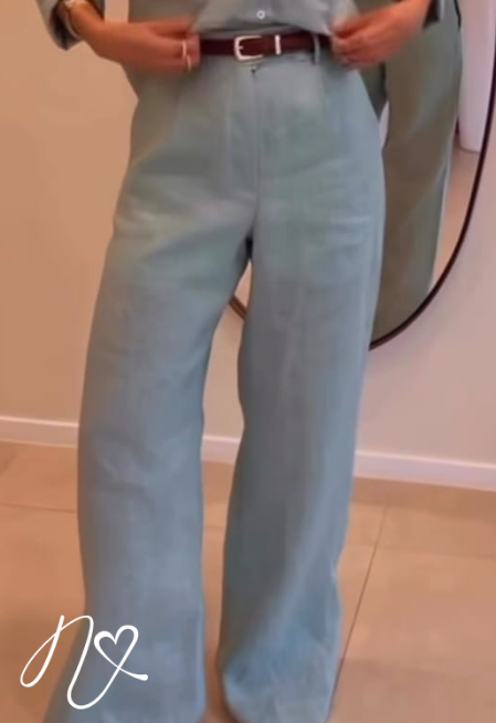 Pantalones Niccola Cayena NI969 Largos elegantes azul cielo