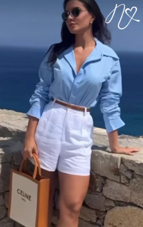 Set Niccola Valiente NI757 Set Short blanco camisa rosa en lino.