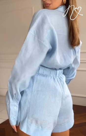 Pantalones Niccola Valiente NI729 Shorts azul cielo