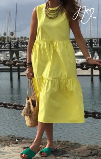 Vestidos para mujer Niccola Valiente NI745 Maxidress amarillo pastel