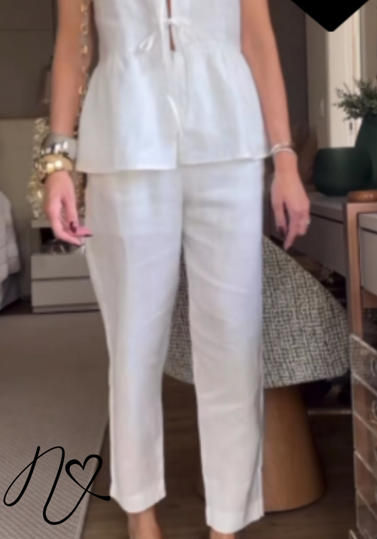 Pantalones Niccola Cayena NI982 Largos elegantes blanco