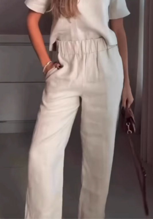 Pantalones Niccola Cayena NI989 Largos elegantes avena